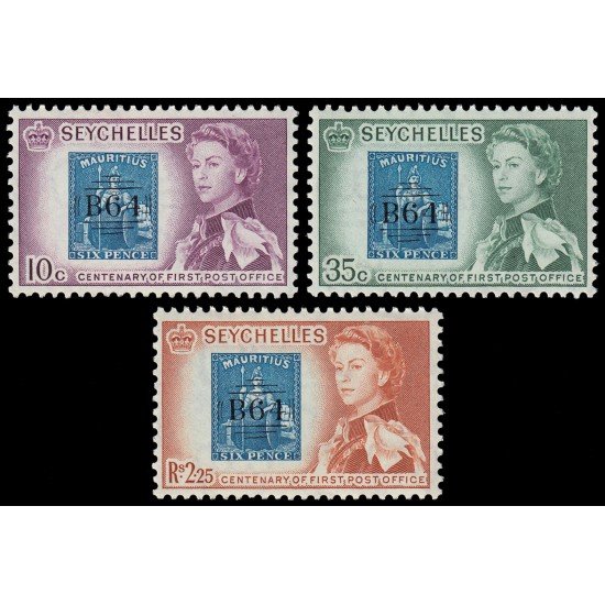 Seychelles 185/87 1961 Centenario de la primera oficina de correos en el archipiélago MNH Seychelles 185/87 1961 Centenario de la primera oficina de correos en el archipiélago MNH