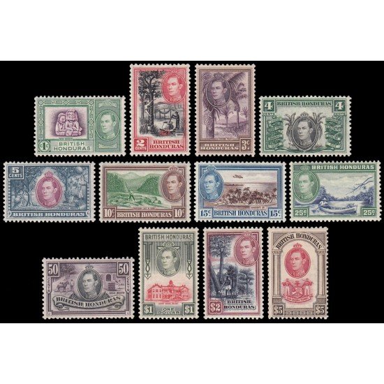 Honduras Británica 118/129 1938 Jorge VI Aspectos del país MNH Honduras Británica 118/129 1938 Jorge VI Aspectos del país MNH