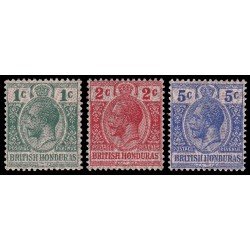 Honduras Británica 83/85 1915 Jorge V Papel muaré MH Honduras Británica 83/85 1915 Jorge V Papel muaré MH