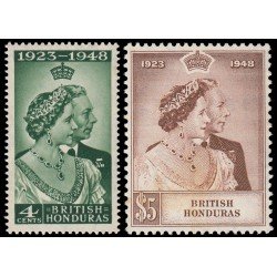 Honduras Británica 132/33 1948 Bodas de plata de los soberanos británicos MNH Honduras Británica 132/33 1948 Bodas de plata de los soberanos británicos MNH