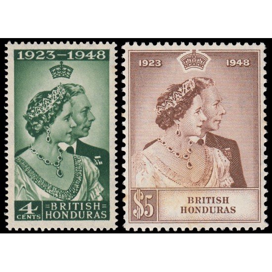 Honduras Británica 132/33 1948 Bodas de plata de los soberanos británicos MNH Honduras Británica 132/33 1948 Bodas de plata de los soberanos británicos MNH