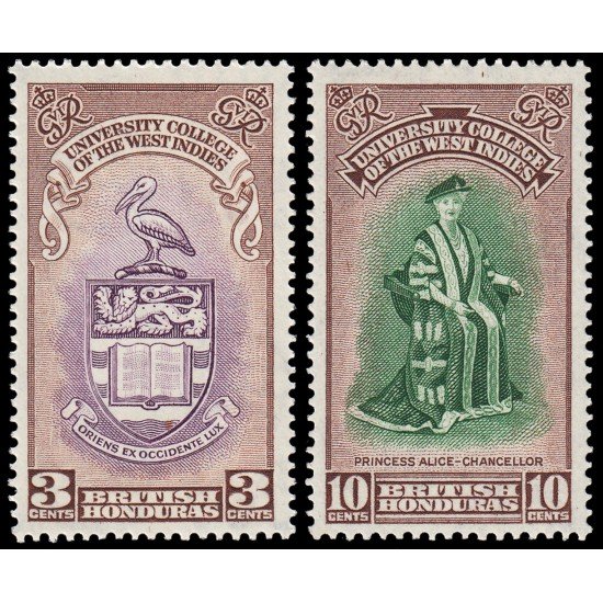 Honduras Británica 144/45 1951 Inauguración de la Universidad de las Antillas Inglesas MNH Honduras Británica 144/45 1951 Inauguración de la Universidad de las Antillas Inglesas MNH