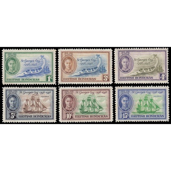 Honduras Británica 134/39 1948 150 aniv. de la batalla del islote de Saint George MNH Honduras Británica 134/39 1948 150 aniv. de la batalla del islote de Saint George MNH