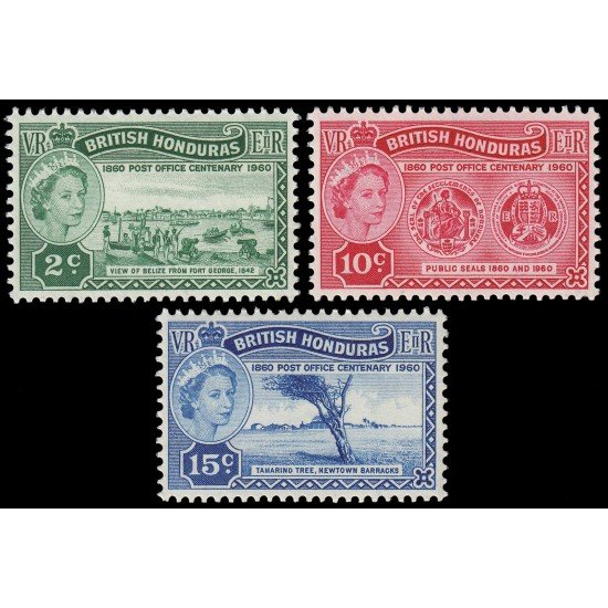Honduras Británica 159/61 1960 Centenario del correo ingles MNH Honduras Británica 159/61 1960 Centenario del correo ingles MNH
