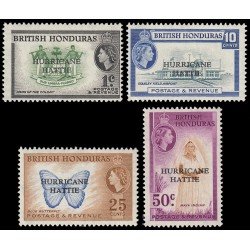 Honduras Británica 166/69 1962 Con sobrecarga Hurricane Hattie MNH Honduras Británica 166/69 1962 Con sobrecarga Hurricane Hattie MNH