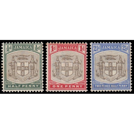 Jamaica  33/35 1904 Escudos MNH