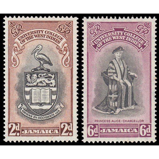 Jamaica 153/54 1951 Inauguración de la Universidad de las Indias Occidentales MNH Jamaica 153/54 1951 Inauguración de la Universidad de las Indias Occidentales MNH