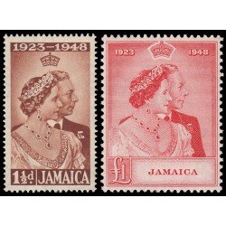Jamaica 145/46 1948 Bodas de plata de los soberanos británicos MNH Jamaica 145/46 1948 Bodas de plata de los soberanos británicos MNH