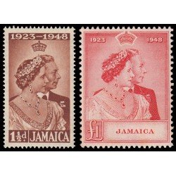 Jamaica 145/46 1948 Bodas de plata de los soberanos británicos MNH Jamaica 145/46 1948 Bodas de plata de los soberanos británicos MNH