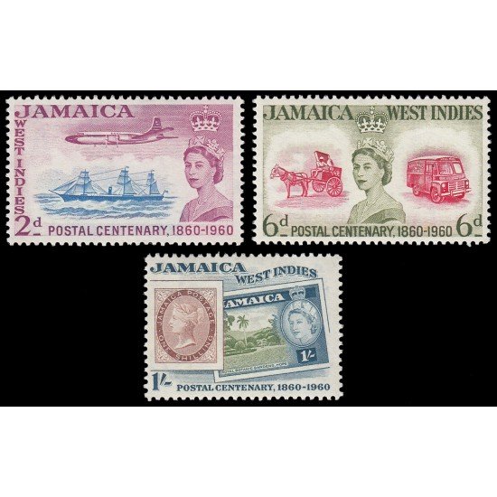 Jamaica 185/87 1960 Centenario del sello jamaicano MNH Jamaica 185/87 1960 Centenario del sello jamaicano MNH