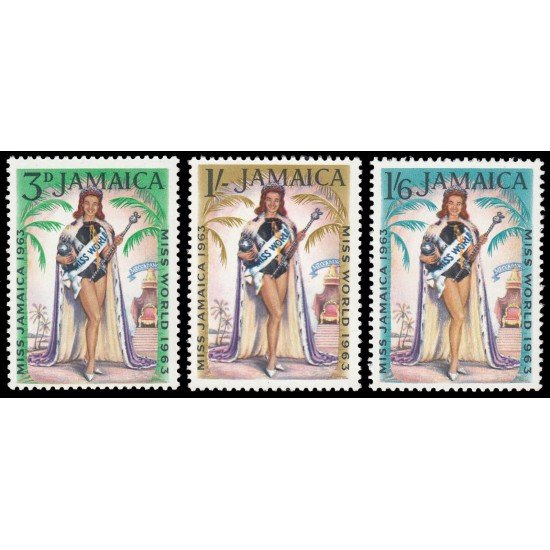 Jamaica 212/14 1963 Mis Mundo 1963 Carole Joan Crawford MNH Jamaica 212/14 1963 Mis Mundo 1963 Carole Joan Crawford MNH