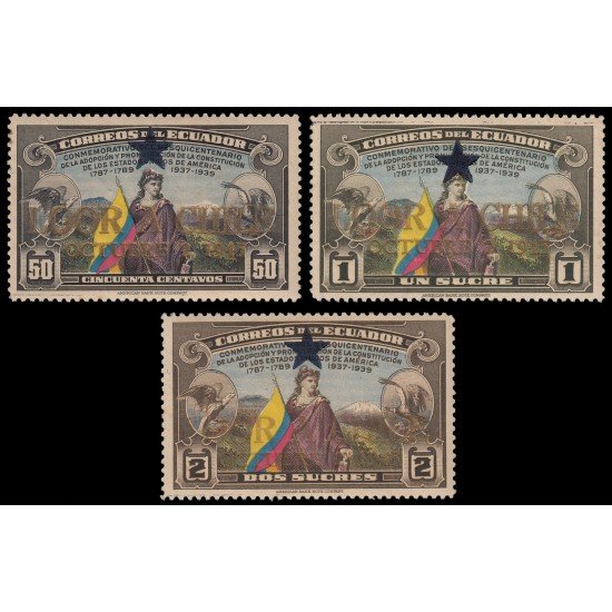 Ecuador 362/64 1938 150 Aniv. Constitución EEUU MNH