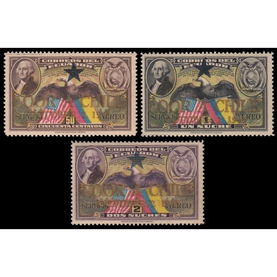 Ecuador A 62/64 1938 Aéreo 150 Aniversario Constitución EEUU MNH Ecuador A 62/64 1938 Aéreo 150 Aniversario Constitución EEUU MNH