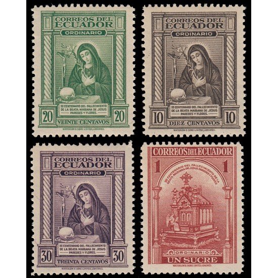 Ecuador 462/65 1946 Mariana de Jesús MNH Ecuador 462/65 1946 Mariana de Jesús MNH