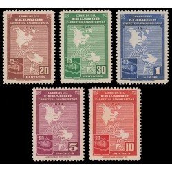 Ecuador 443/47 1946 Fin del tramo Loja-Cuenca de la ruta panamericana MNH Ecuador 443/47 1946 Fin del tramo Loja-Cuenca de la ruta panamericana MNH
