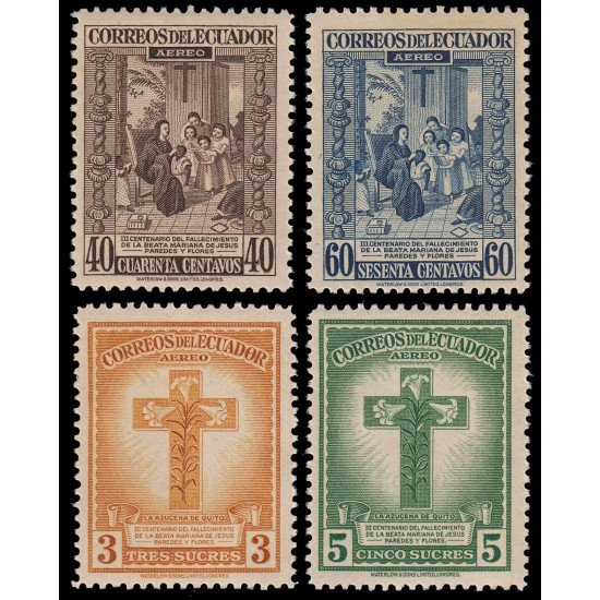 Ecuador A 163/66 Aéreo 1946 Aéreo Beata Mariana de Jesús Paredes y Flores Religión MNH Ecuador A 163/66 Aéreo 1946 Aéreo Beata Mariana de Jesús Paredes y Flores Religión MNH