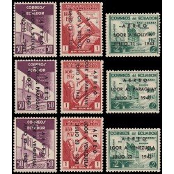 Ecuador A 104/12 1941 Aéreo Exposición de periodismo MNH Ecuador A 104/12 1941 Aéreo Exposición de periodismo MNH
