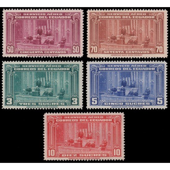 Ecuador A- 118/22 1944 Aéreo Visita Presidente Arroyo del Rio MNH Ecuador A- 118/22 1944 Aéreo Visita Presidente Arroyo del Rio MNH
