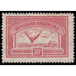 Argentina A 8 1928 Sobretasa República Argentina MH