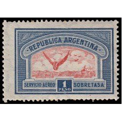 Argentina A 15 1928 Sobretasa República Argentina MH