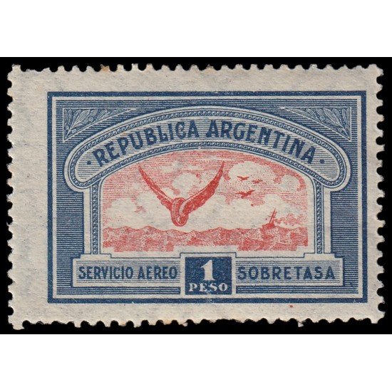 Argentina A 15 1928 Sobretasa República Argentina MH