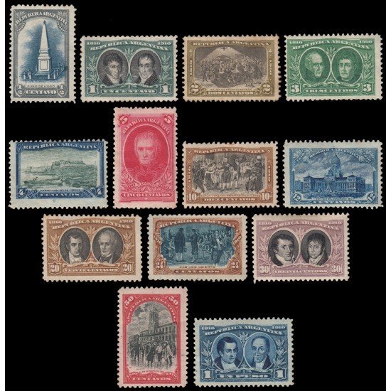 Argentina 148/63 1910 Centenario de la República MH y sin goma Argentina 148/63 1910 Centenario de la República MH y sin goma