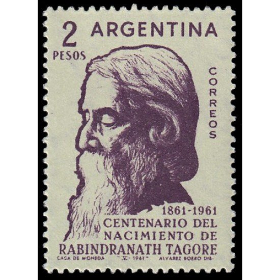 Argentina 643 1961 Centenario del nacimiento del Poeta Rabindranath Tagore MNH