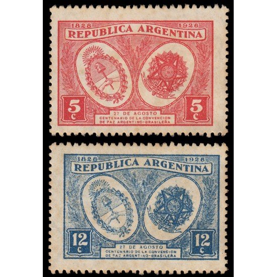 Argentina 321/22 1928 Centenario de la convención de paz con Brasil MH Argentina 321/22 1928 Centenario de la convención de paz con Brasil MH