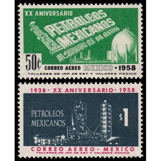Mexico A- 205/06 1958 Industria petrolera MNH Mexico A- 205/06 1958 Industria petrolera MNH