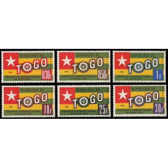 Togo 319/24 1961 Admisión de Togo en las Naciones UNidas MNH Togo 319/24 1961 Admisión de Togo en las Naciones UNidas MNH