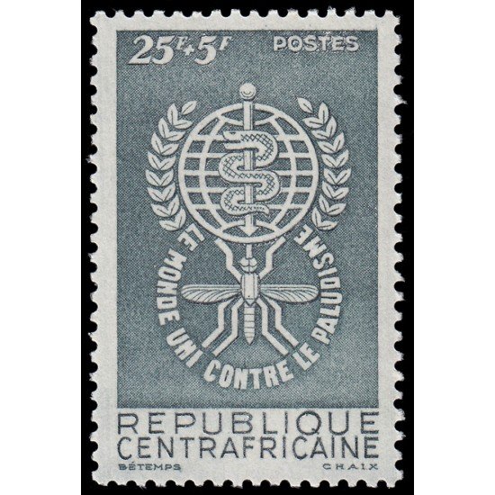 Rep. Centroafricana 18 1962 Erradicación de la malaria MNH Rep. Centroafricana 18 1962 Erradicación de la malaria MNH