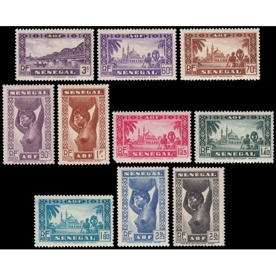 Senegal 160/69 1939-40 Sellos anteriores MNH Senegal 160/69 1939-40 Sellos anteriores MNH