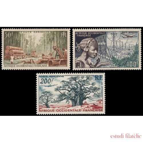 Africa Occidental Francesa A 18/20 1954 Vistas locales MNH