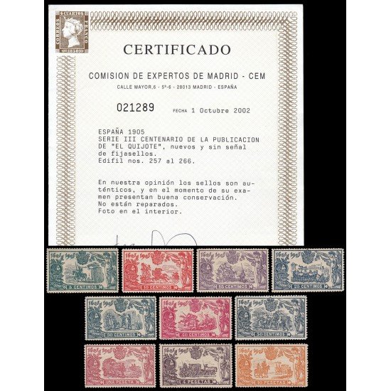 España Spain 257/66 1905 300 aniv. de la publicación de El Quijote Cervantes MNH