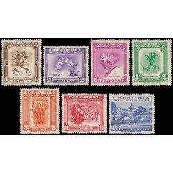 Colombia 443/49 1950 75º Aniversario de la UPU Flores Flowers MNH Colombia 443/49 1950 75º Aniversario de la UPU Flores Flowers MNH