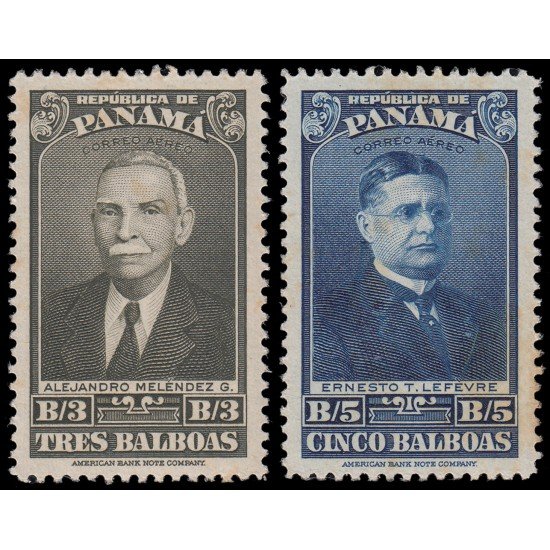 Panama A- 77/78 1943 Alejandro Melendez Ernesto Lefevre MNH Panama A- 77/78 1943 Alejandro Melendez Ernesto Lefevre MNH