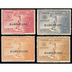 El Salvador 496/99 1935 III Juegos Deportivos Centroamericanos Habilitado MNH El Salvador 496/99 1935 III Juegos Deportivos Centroamericanos Habilitado MNH