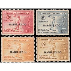 El Salvador 496/99 1935 III Juegos Deportivos Centroamericanos Habilitado MH El Salvador 496/99 1935 III Juegos Deportivos Centroamericanos Habilitado MH