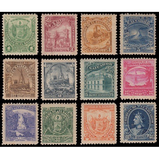 El Salvador 132/43B 1896 Serie corriente Motivos diversos MH El Salvador 132/43B 1896 Serie corriente Motivos diversos MH
