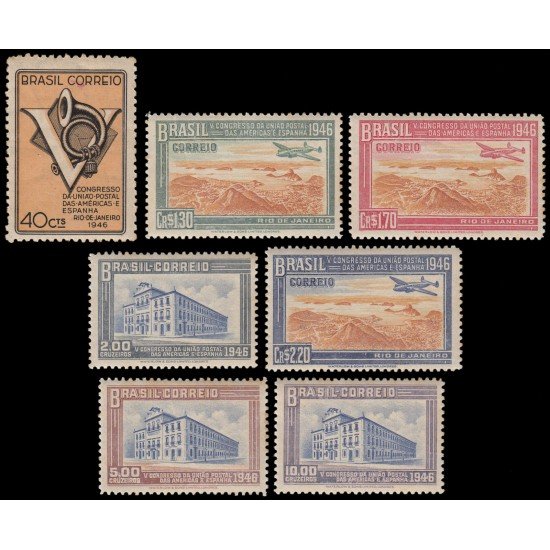 Brasil Brazil 442/48 1946 Unión postal de América y de España MNH Brasil Brazil 442/48 1946 Unión postal de América y de España MNH