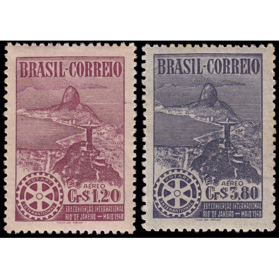 Brasil Brazil A-52/53 1947 39º Convención de Rotary International Río de Janeiro MNH Brasil Brazil A-52/53 1947 39º Convención de Rotary International Río de Janeiro MNH