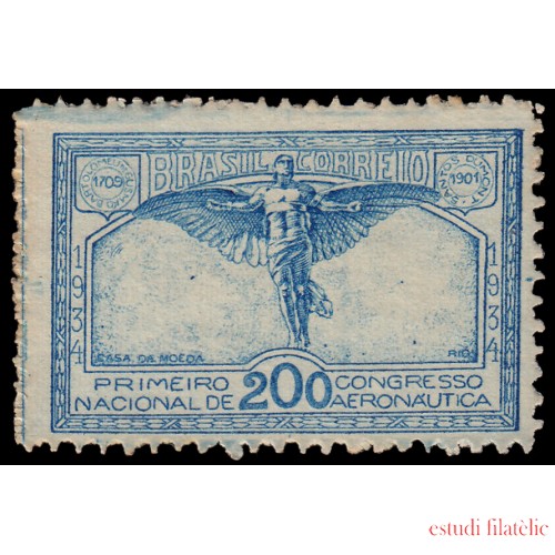 Brasil Brazil 263 1934 I Congreso Nacional de Aeronáutica Sin goma