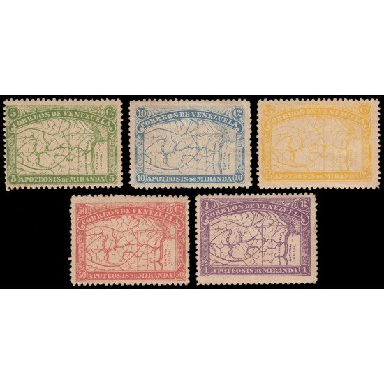 Venezuela 54/58 1896 80 aniv. de la muerte del general Francisco de Miranda MH