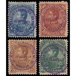 Venezuela 39/42 1892 Sellos de 1882 con sobrecarga violeta Sin goma Venezuela 39/42 1892 Sellos de 1882 con sobrecarga violeta Sin goma