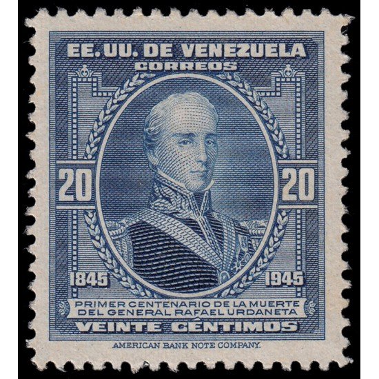Venezuela 258 1945 Centenario de la muerte del general Rafael Urdaneta MNH Venezuela 258 1945 Centenario de la muerte del general Rafael Urdaneta MNH