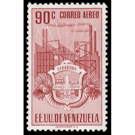 Venezuela A- 345 1951 Escudo del Estado de Carabobo MNH Venezuela A- 345 1951 Escudo del Estado de Carabobo MNH