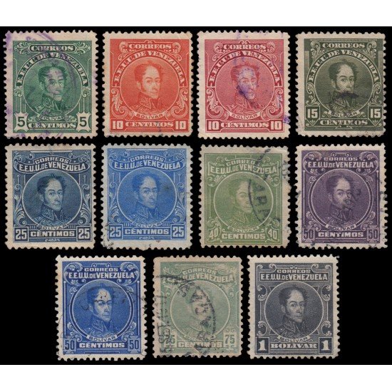 Venezuela 134/43 1915-23 Simón Bolívar Usados