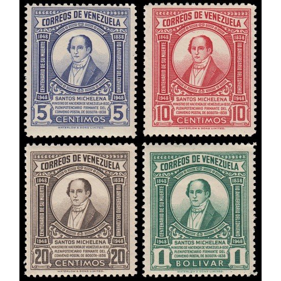 Venezuela 292/95 1949 Santos Michelena MH Venezuela 292/95 1949 Santos Michelena MH