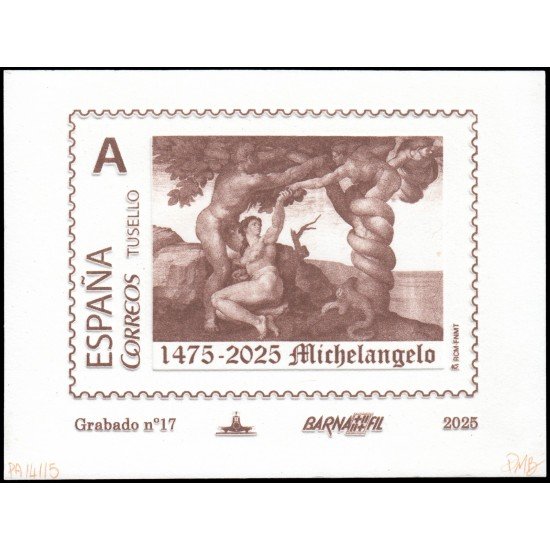 España Spain Grabado 17 Barnafil 2025 Michelangelo Numeración roja Tirada 15 ejemplares España Spain Grabado 17 Barnafil 2025 Michelangelo Numeración roja Tirada 15 ejemplares