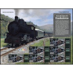 España Pliego Premium 174 2025 Trenes históricos Tren de vapor de Euskotren MNH España Pliego Premium 174 2025 Trenes históricos Tren de vapor de Euskotren MNH